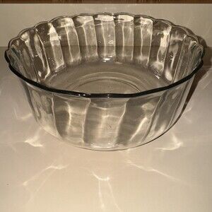Vintage Anchor Hocking Glass Salad Bowl 10” In Diameter